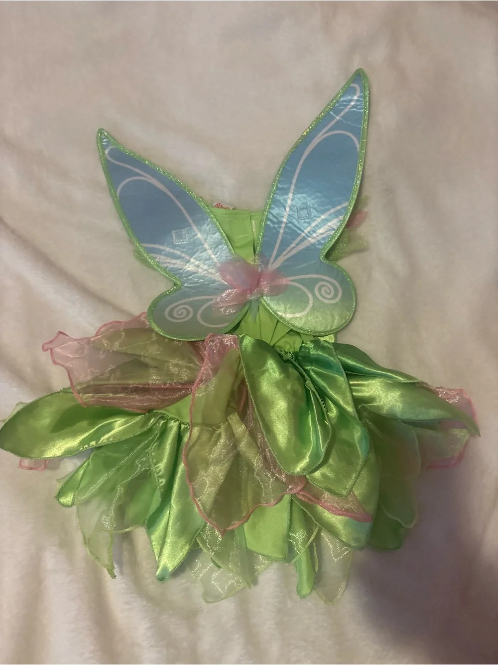 Disney Green and Pink Fairy Dress Costume with Blue Wing Accents - Picture 10 of 16